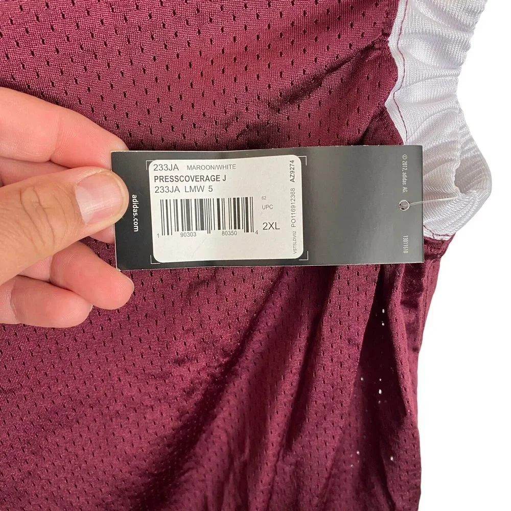 Adidas Techfit Hyped Football Jersey Maroon/White Size 2XL AZ9274 Press Coverage